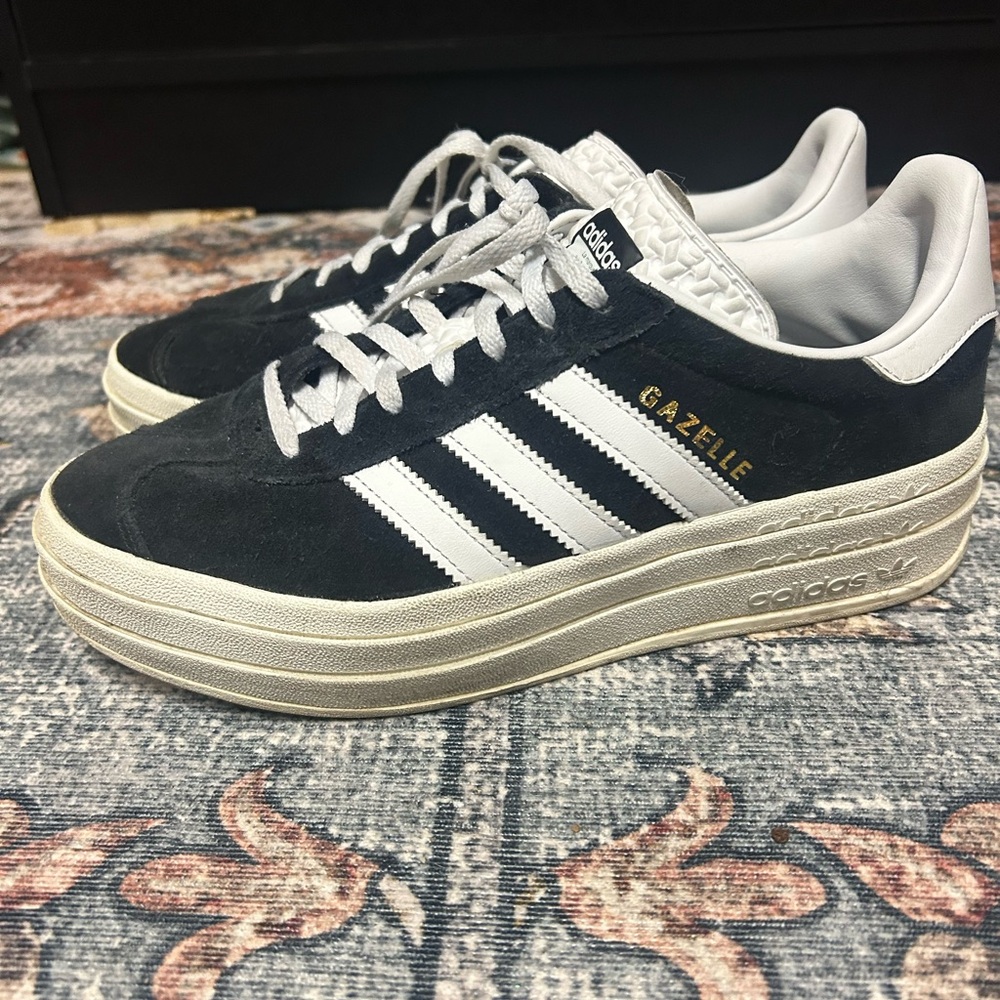 Adidas Gazelle Black and White Sneakers (Men’s 8.5)